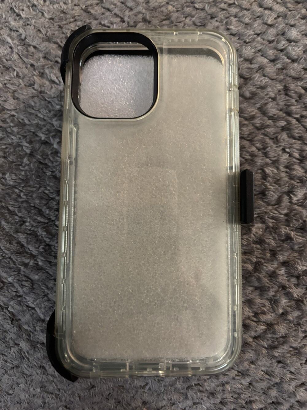 Unbranded Clear Rugged Phone Case Belt Clip Holster 6.7” Pro Max Size iPhone